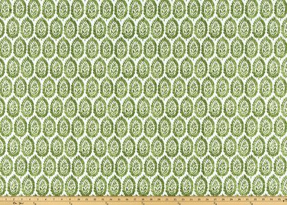 The ReBorn House TRH5990 Performance Fabric in Grass Green, colorway TRH5990.C, geometric in green and white