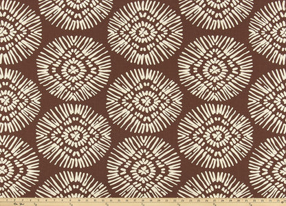 The ReBorn House TRH5995 Performance Fabric in Espresso, colorway TRH5995.B, geometric in brown and white
