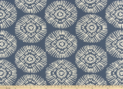 The ReBorn House TRH5995 Performance Fabric in Slate Blue, colorway TRH5995.C, geometric in blue and grey