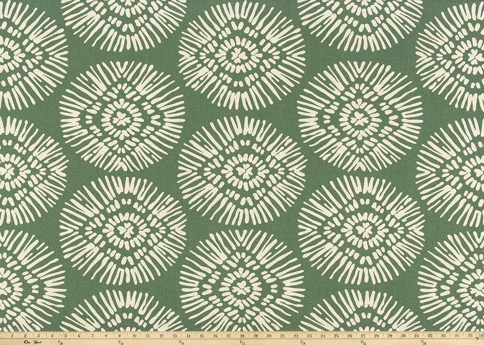 The ReBorn House TRH5995 Performance Fabric in Leaf Green, colorway TRH5995.D, geometric in green and white