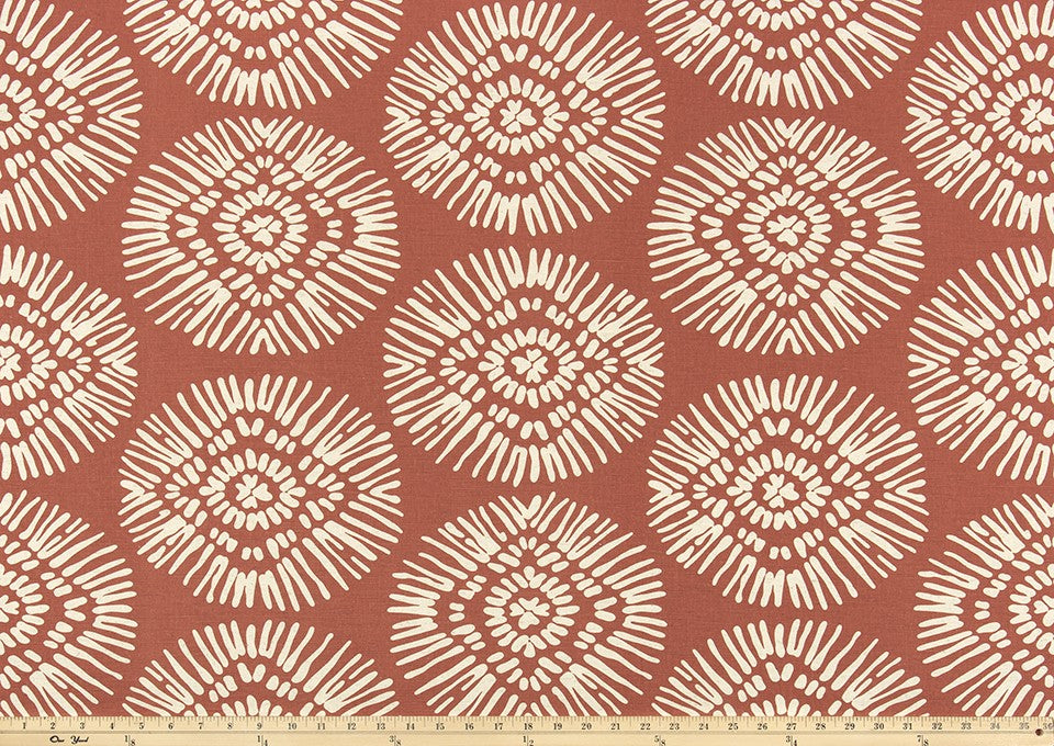 The ReBorn House TRH5995 Performance Fabric in Terracotta, colorway TRH5995.F, geometric in orange and red