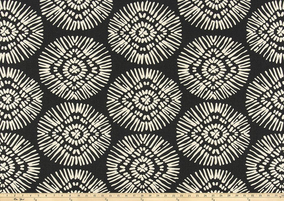 The ReBorn House TRH5995 Performance Fabric in Onyx, colorway TRH5995.G, geometric in black and white