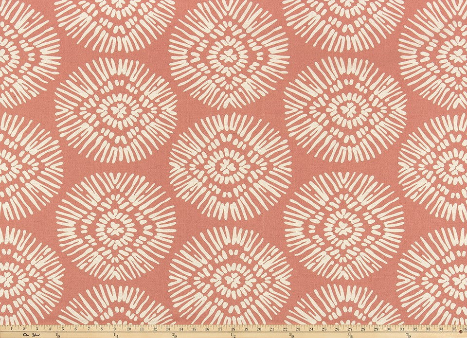 The ReBorn House TRH5995 Performance Fabric in Coral, colorway TRH5995.H, geometric in orange and pink