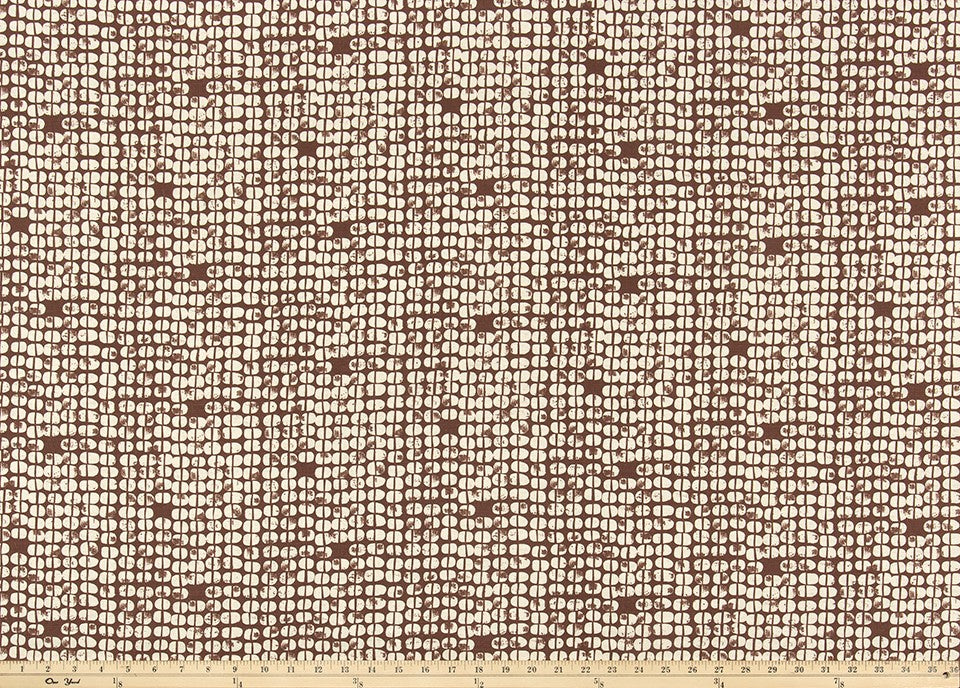 The ReBorn House TRH5997 Performance Fabric in Espresso, colorway TRH5997.B, solid in brown and white