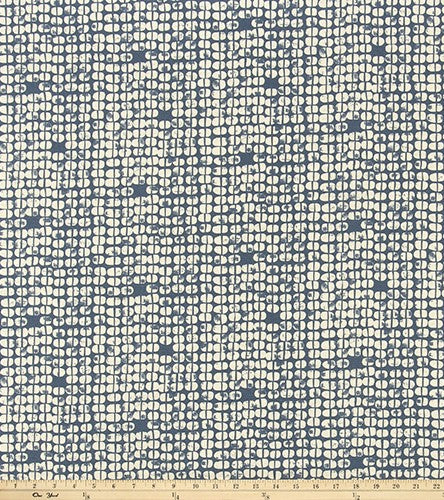 The ReBorn House TRH5997 Performance Fabric in Slate Blue, colorway TRH5997.C, shown with a yardstick for scale