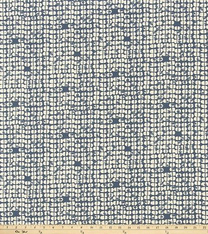 The ReBorn House TRH5997 Performance Fabric in Slate Blue, colorway TRH5997.C, shown with a yardstick for scale