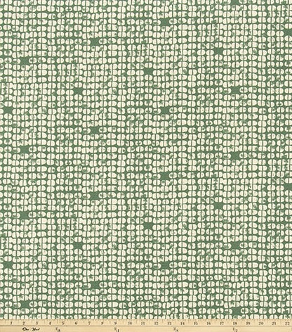 The ReBorn House TRH5997 Performance Fabric in Leaf Green, colorway TRH5997.D, shown with a yardstick for scale