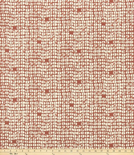 The ReBorn House TRH5997 Performance Fabric in Terracotta, colorway TRH5997.F, shown with a yardstick for scale