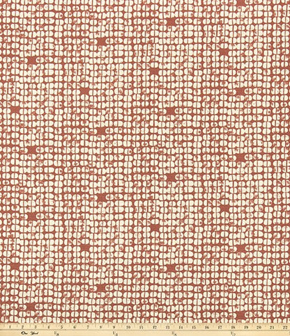 The ReBorn House TRH5997 Performance Fabric in Terracotta, colorway TRH5997.F, shown with a yardstick for scale