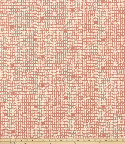 The ReBorn House TRH5997 Performance Fabric in Coral, colorway TRH5997.H, shown with a yardstick for scale