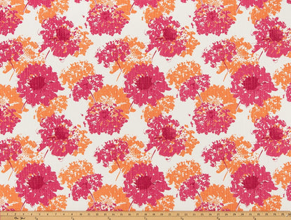 The ReBorn House TRH6010 Performance Fabric in Rose Pink, colorway TRH6010.A, botanical in pink and white