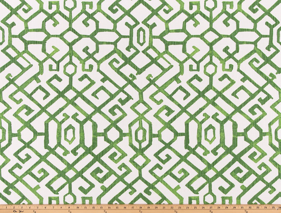 The ReBorn House TRH6013 Performance Fabric in Lime, colorway TRH6013.B, geometric in green and white