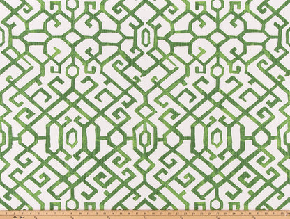The ReBorn House TRH6013 Performance Fabric in Lime, colorway TRH6013.B, geometric in green and white