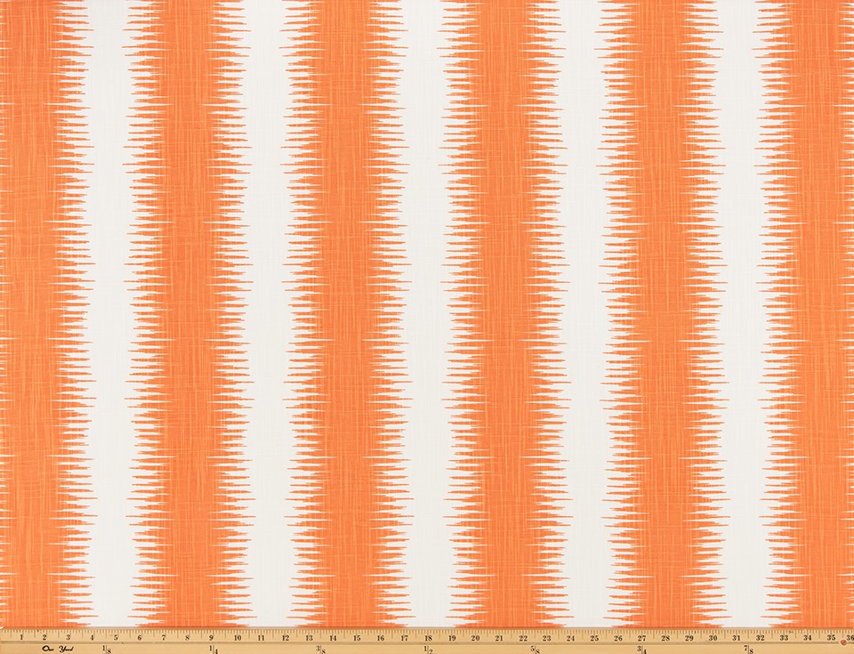 The ReBorn House TRH6014 Performance Fabric in Tangerine, colorway TRH6014.B, stripe in orange and white