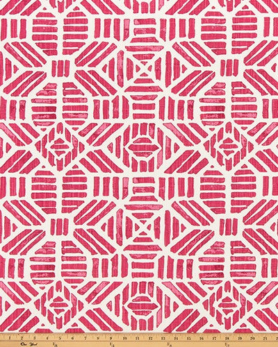 The ReBorn House TRH6020 Performance Fabric in Rose Pink, colorway TRH6020.A, shown with a yardstick for scale