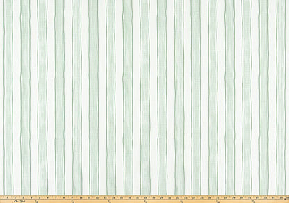 The ReBorn House TRH6024 Performance Fabric in Celadon, colorway TRH6024.A, stripe in green and white