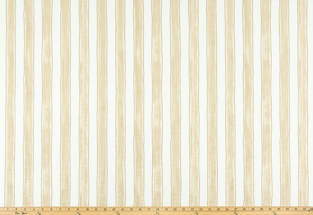 The ReBorn House TRH6024 Performance Fabric in Sand, colorway TRH6024.B, stripe in neutral and yellow