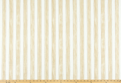 The ReBorn House TRH6024 Performance Fabric in Sand, colorway TRH6024.B, stripe in neutral and yellow