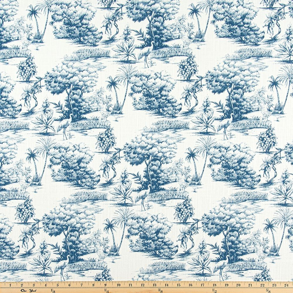 The ReBorn House TRH6026 Performance Fabric in Ocean Multi, colorway TRH6026.A, toile in blue and white