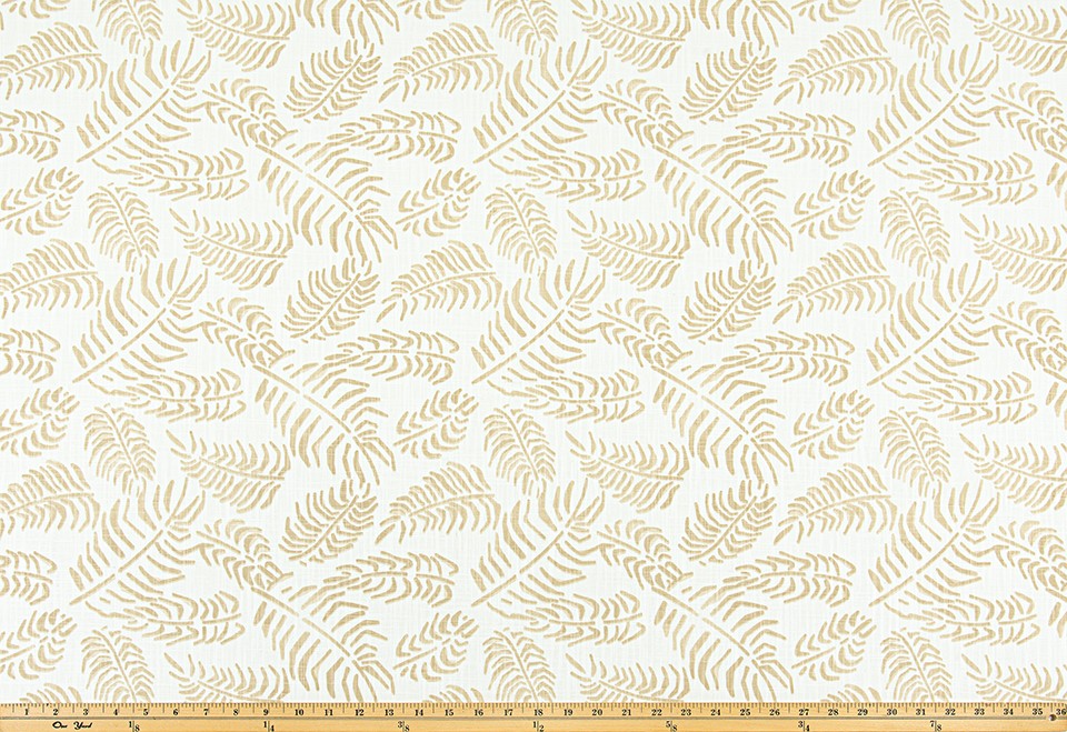 The ReBorn House TRH6029 Performance Fabric in Sand, colorway TRH6029.C, botanical in neutral and yellow