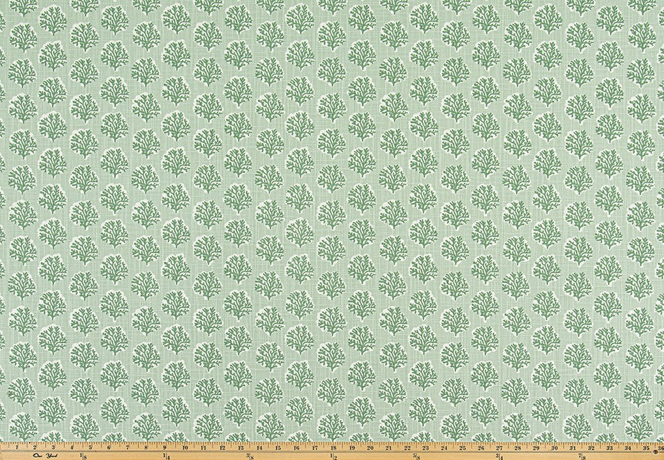 The ReBorn House TRH6030 Performance Fabric in Celadon, colorway TRH6030.B, geometric in green and white