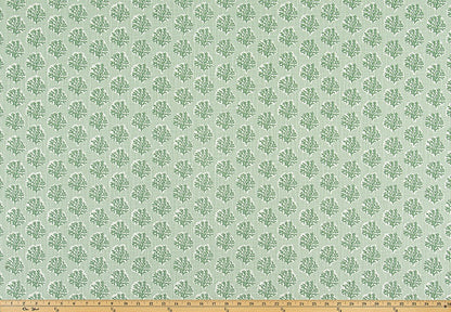 The ReBorn House TRH6030 Performance Fabric in Celadon, colorway TRH6030.B, geometric in green and white