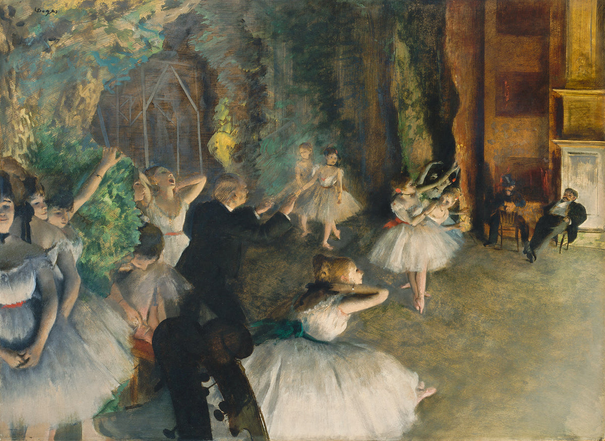 The Rehearsal of the Ballet Onstage by Degas Original mural by Rebel Walls