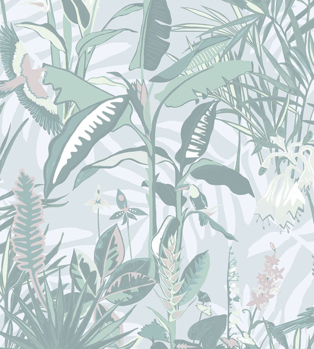 The Tropics Wallpaper by Brand McKenzie Mint Green