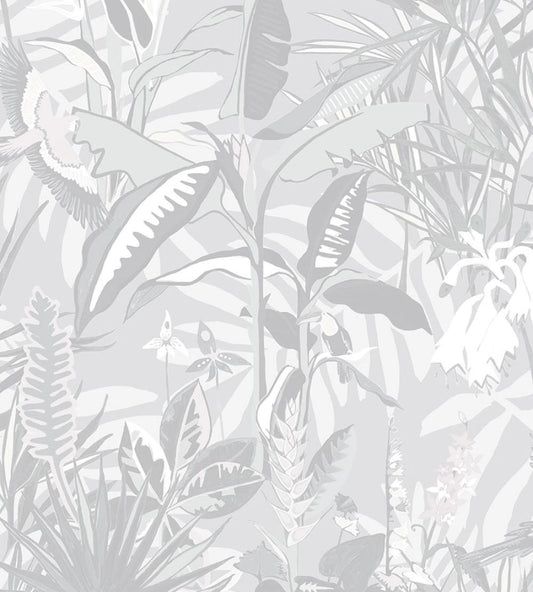 The Tropics Wallpaper by Brand McKenzie Stone Grey
