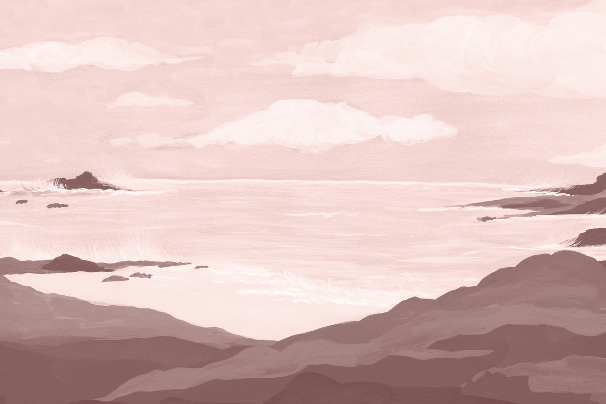 Tidepool Pink mural by Hovia
