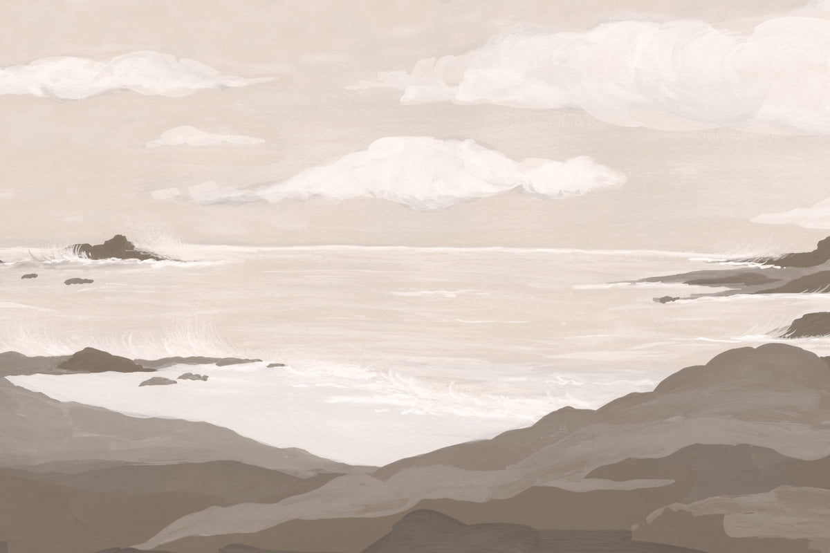 Tidepool Beige mural by Hovia