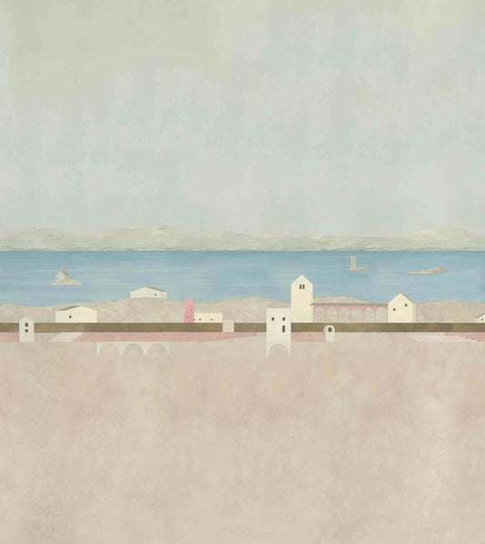 Tierra mural by Coordonné in Arena, flat pattern view