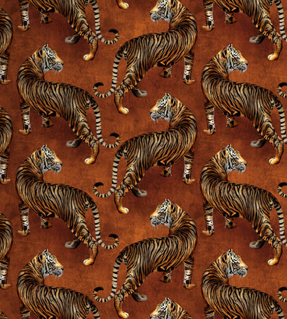 Tigress Velvet Fabric by Avalana Copper