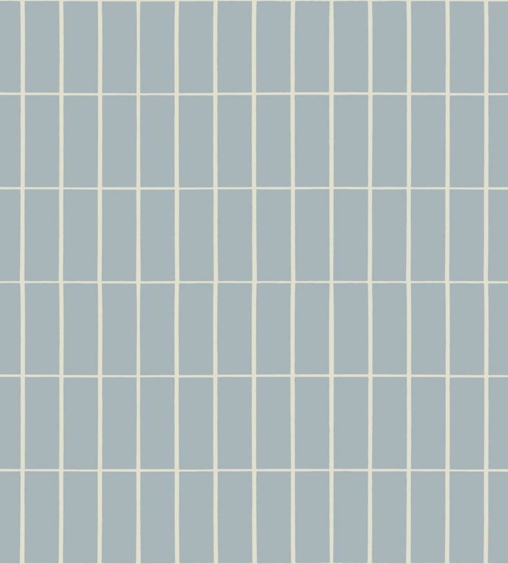 Tiiliskivi Wallpaper by Marimekko Blue