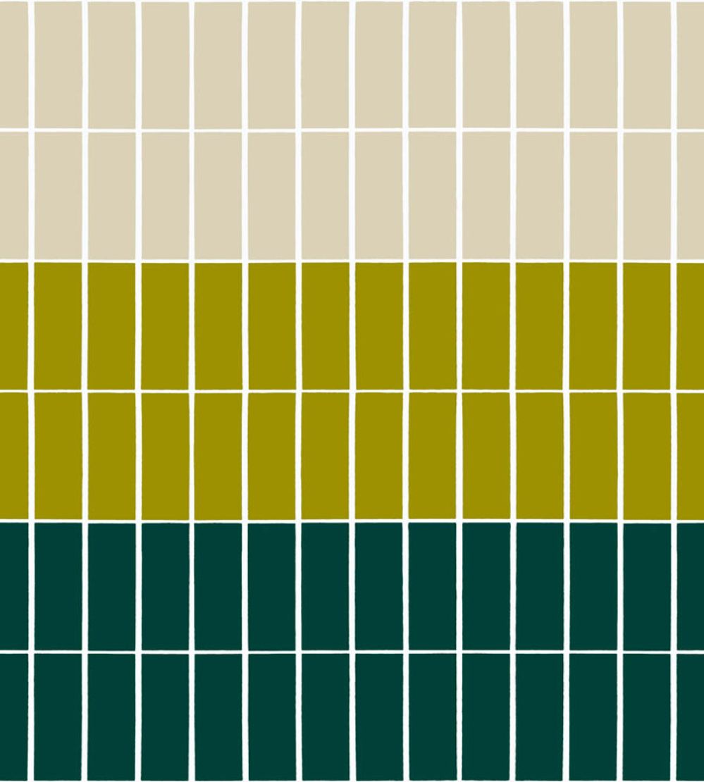 Tiiliskivi Wallpaper by Marimekko Olive/Green