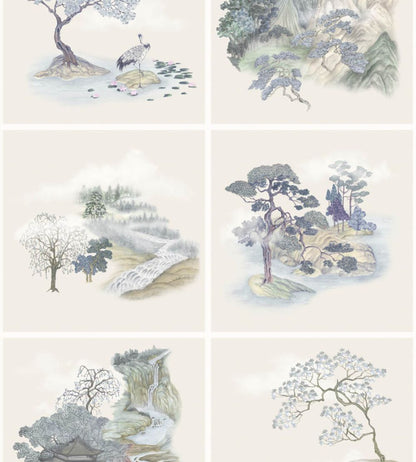Tile Toile Wallpaper by Cole & Son Blue