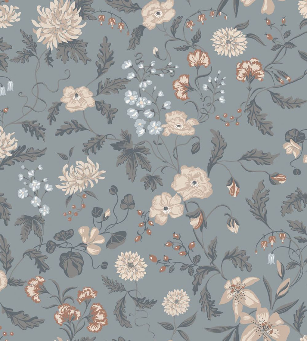 Till Karin Wallpaper by Sandberg Blue