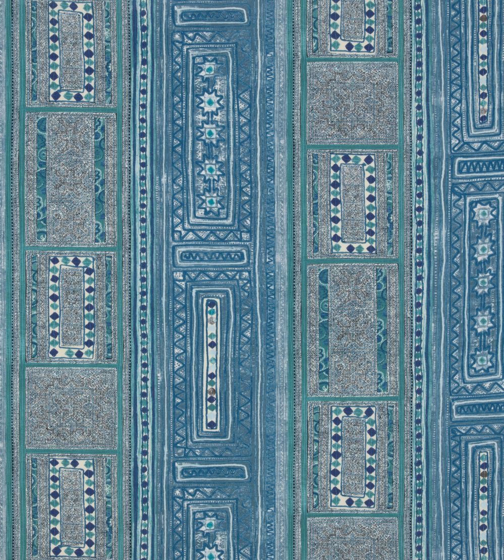 Time Teller Fabric by Christopher Farr Cloth Indigo