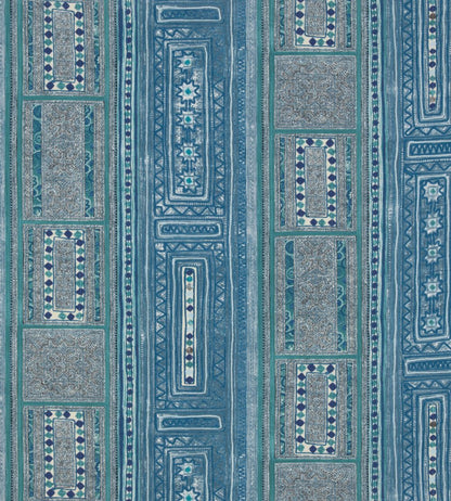 Time Teller Fabric by Christopher Farr Cloth Indigo