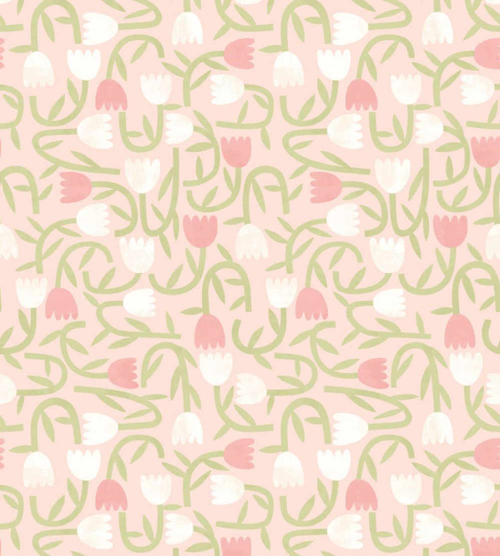 Tiny Tulip Wallpaper by Ohpopsi Blush