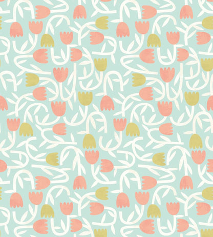 Tiny Tulip Wallpaper by Ohpopsi Duckegg Mix