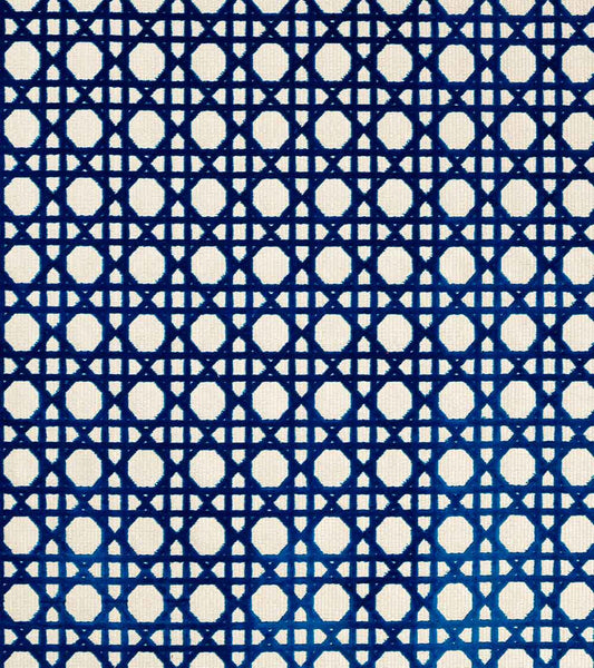 Cannage Velvet Outdoor Fabric by Casa Lopez in Blue