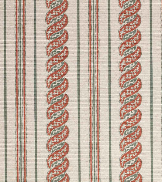 Menerbes Stripe Outdoor Fabric by Casa Lopez in Cayenne and Ecru