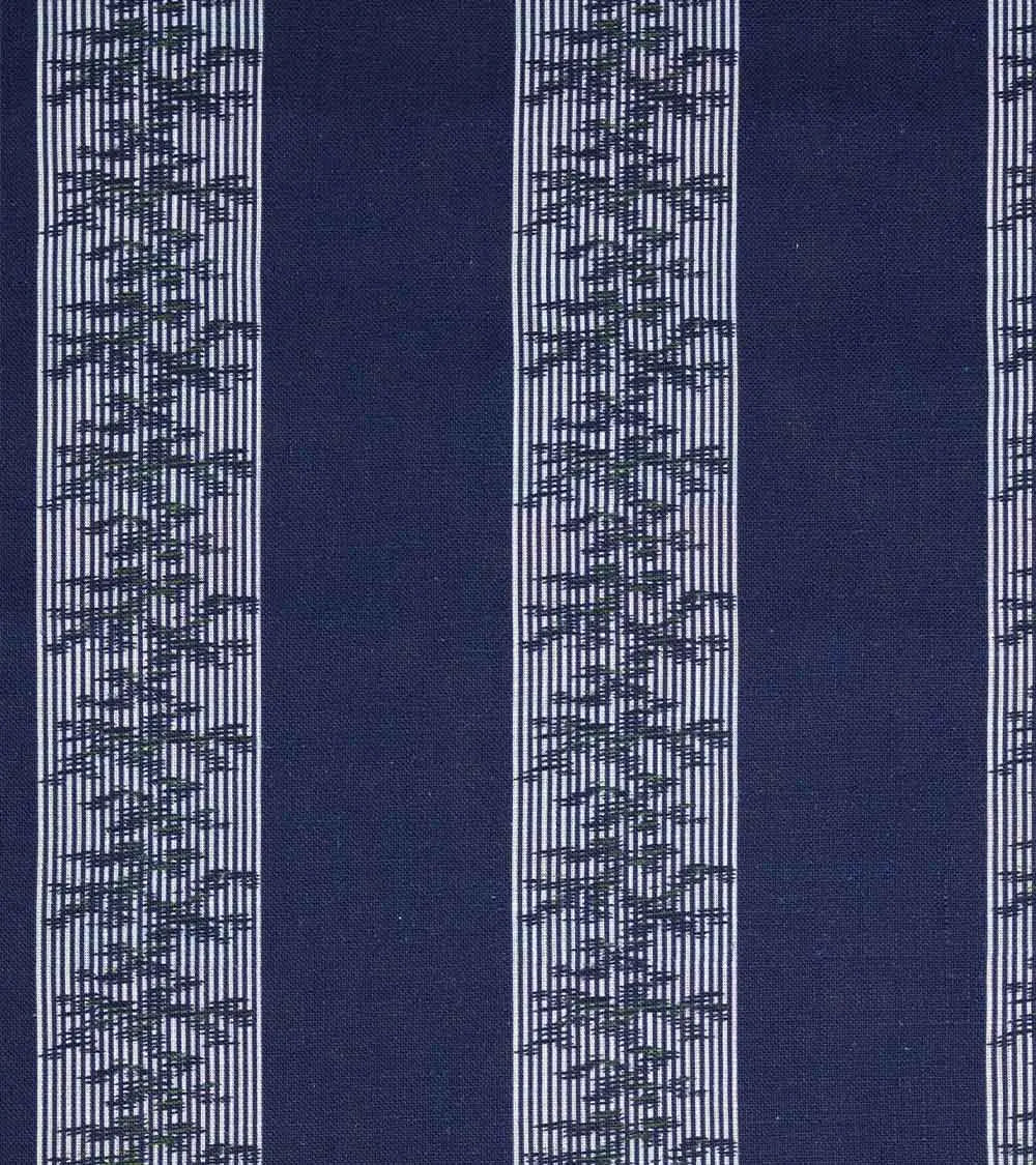Ottoman Stripe Fabric by Casa Lopez in Navy