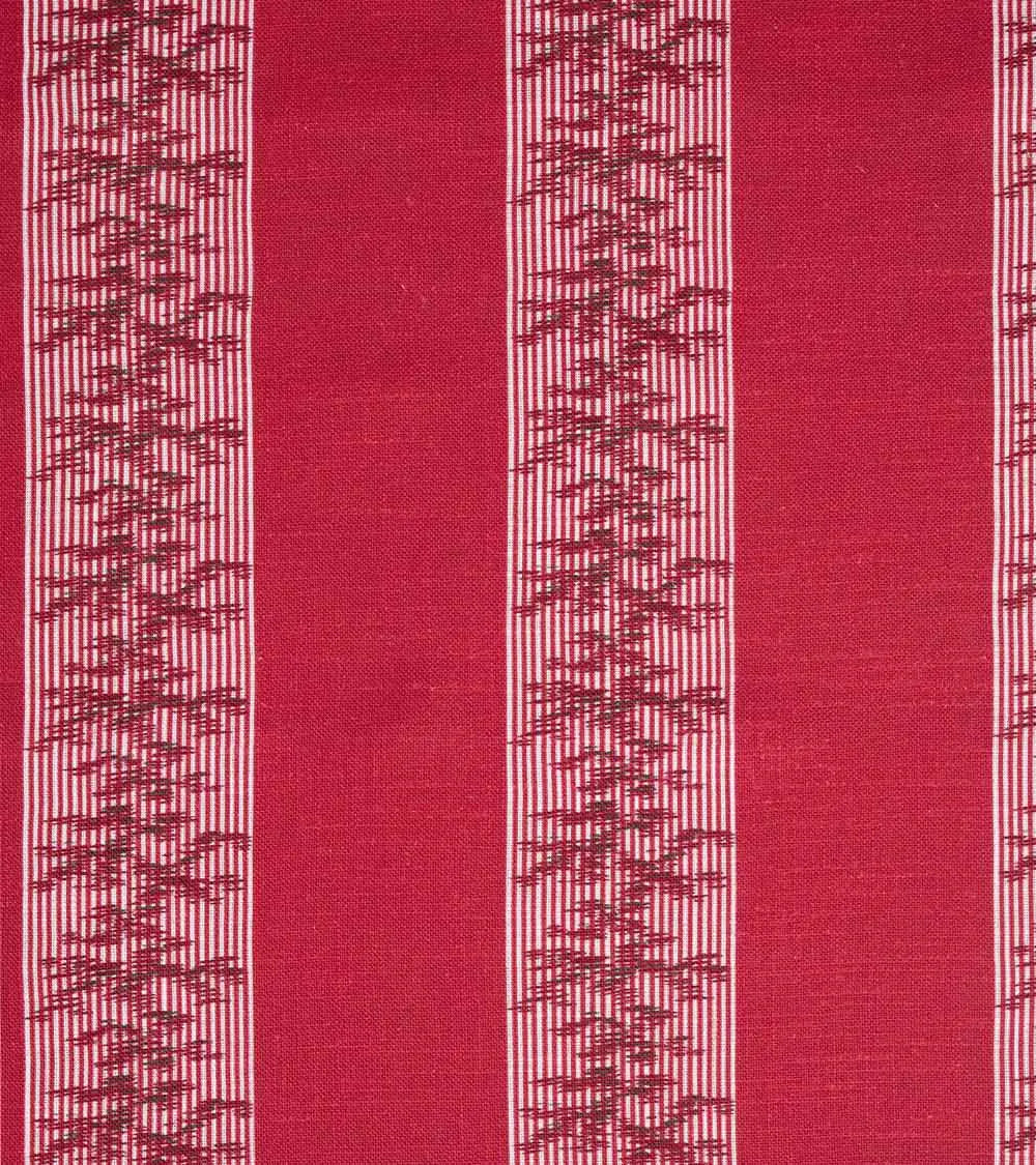 Ottoman Stripe Fabric by Casa Lopez in Red