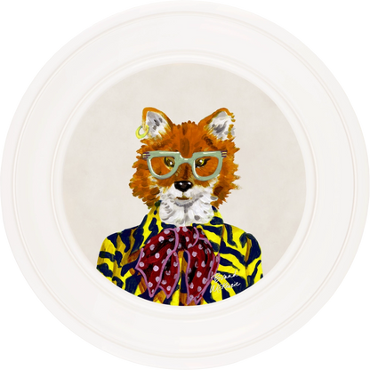 Todd round framed print by Brand McKenzie in an ivory white frame with a chalk white background