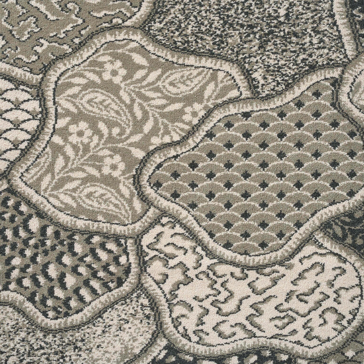 Toile des Indes Broadloom Carpet by Braquenié in Anthracite (BT113001)
