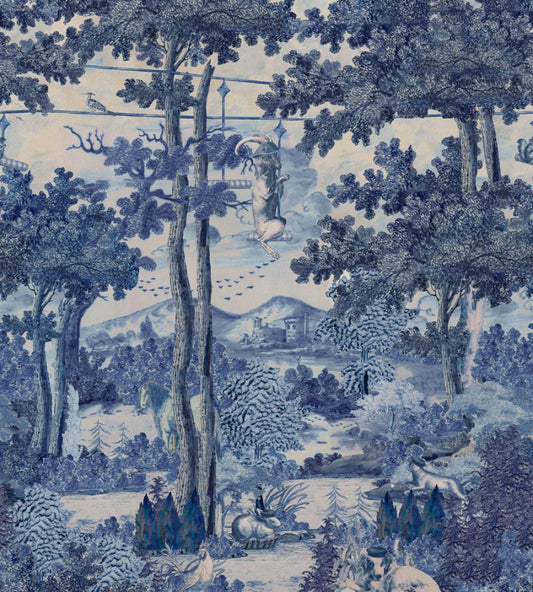 Toile du Carpathians Wallpaper by MINDTHEGAP Indigo