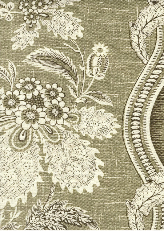 Toile Montaigus Marron / Brown fabric by Charles Burger