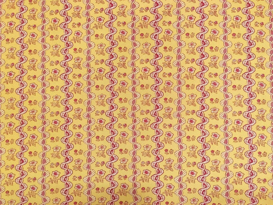 Toile Rayure de Vizille Citron fabric by Charles Burger